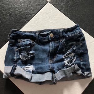 Dark wash american eagle shorts
